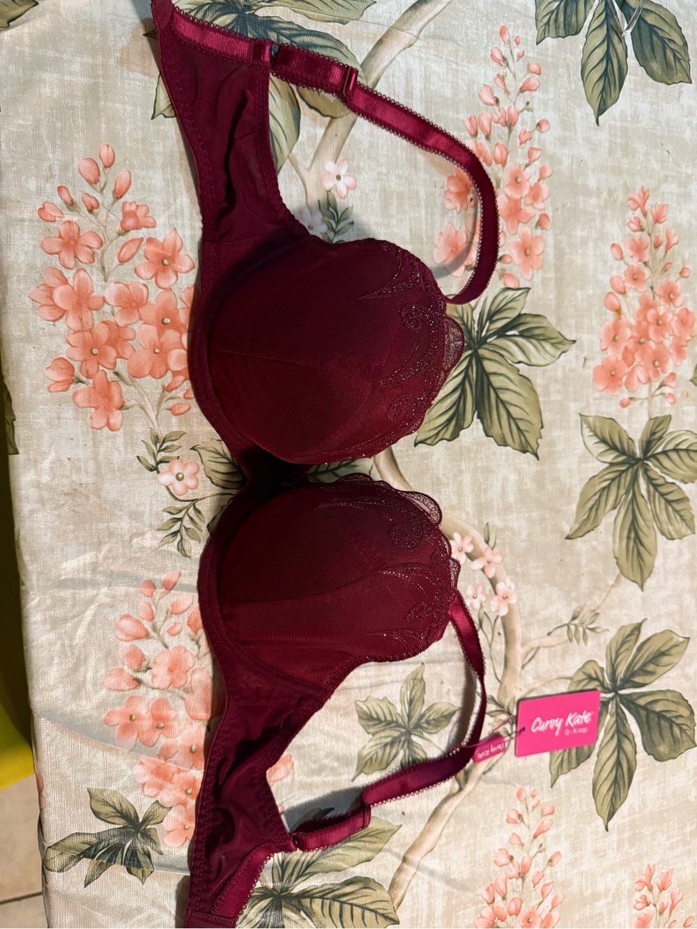 Curvy Kate Embroidered Burgundy Underwire Bra